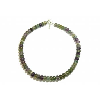 Stylish Dark Purple and Green Beaded Fluorite Necklace Stylish Dark Purple and Green Beaded Fluorite Necklace